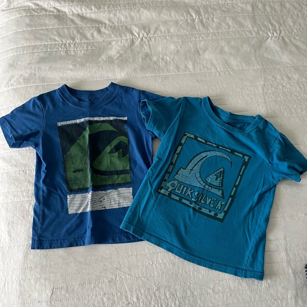 Quiksilver Kids Teal and Blue Graphic Tees - Set of 2